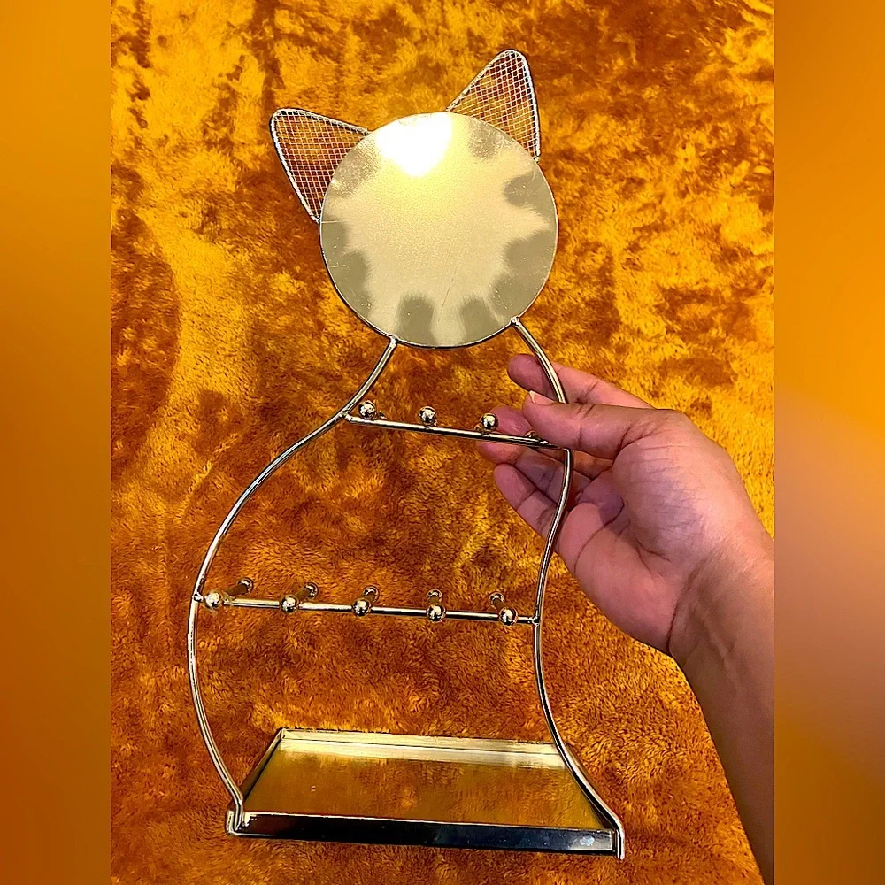 Cat-Shaped Gold Jewelry Holder - NWOT, 12”